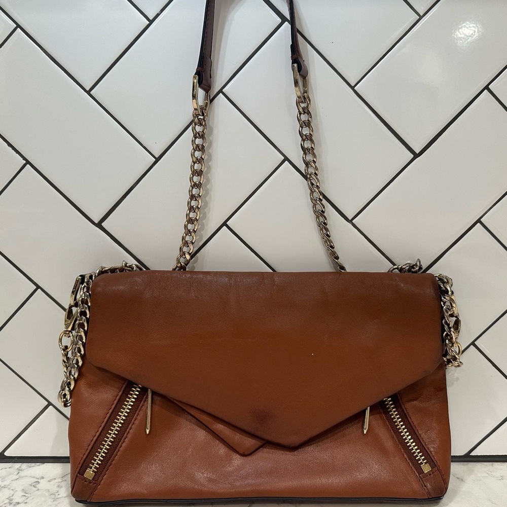 Pour La Victoire Tan Leather Shoulder Bag